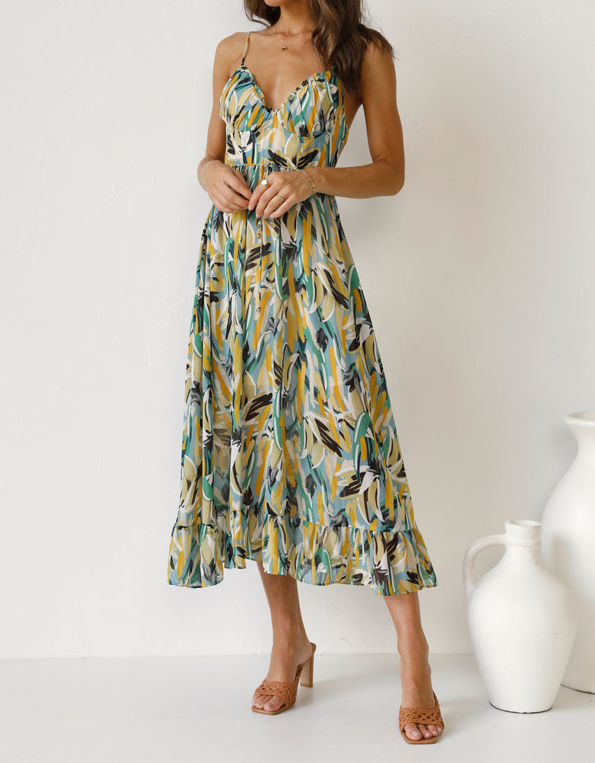 Spring Swallow Sling Floral Dress