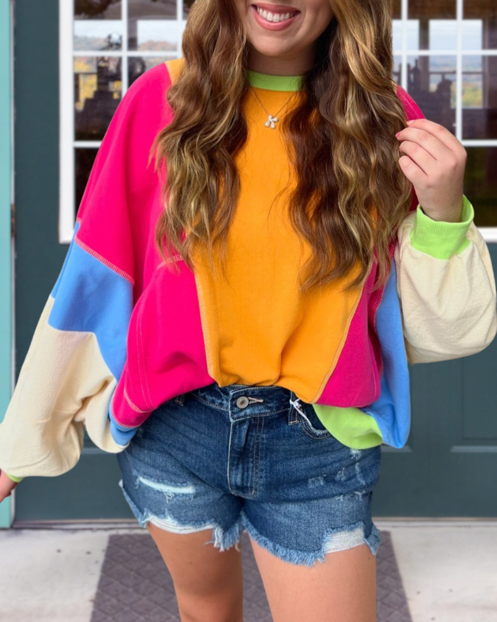 Colorblock Pullover Sweatshirt